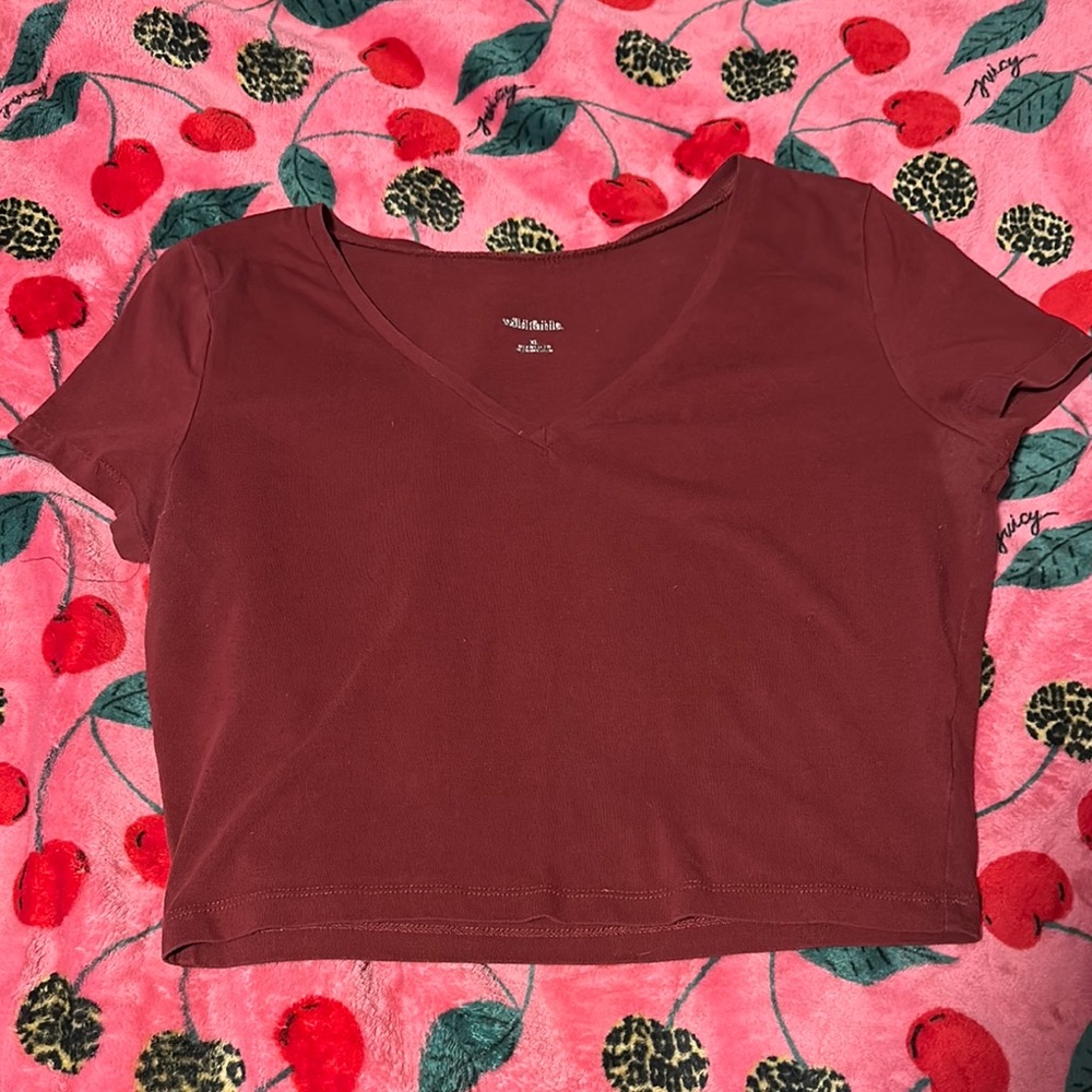Wild Fable Red Crop T-Shirt